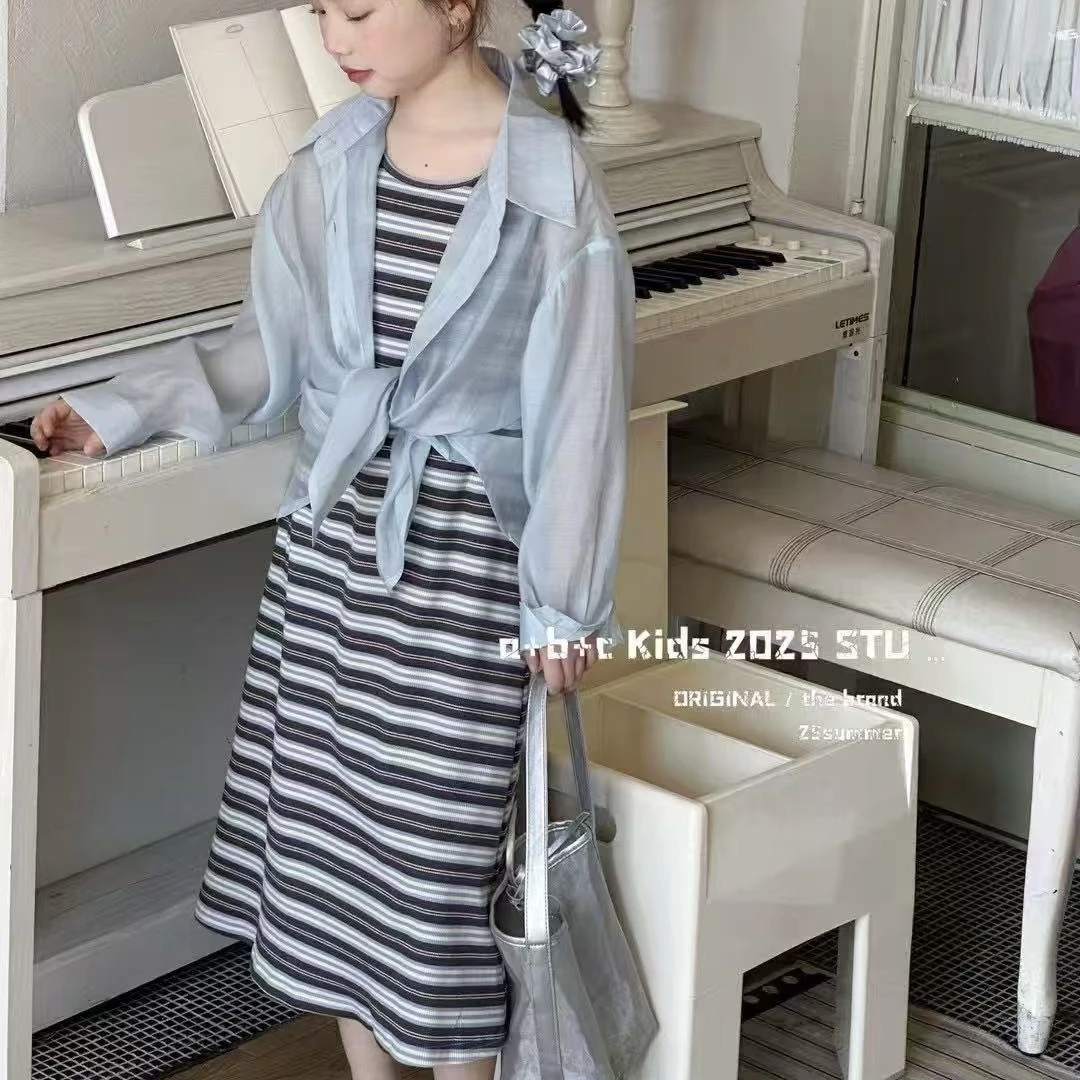2983儿童条纹裙套装