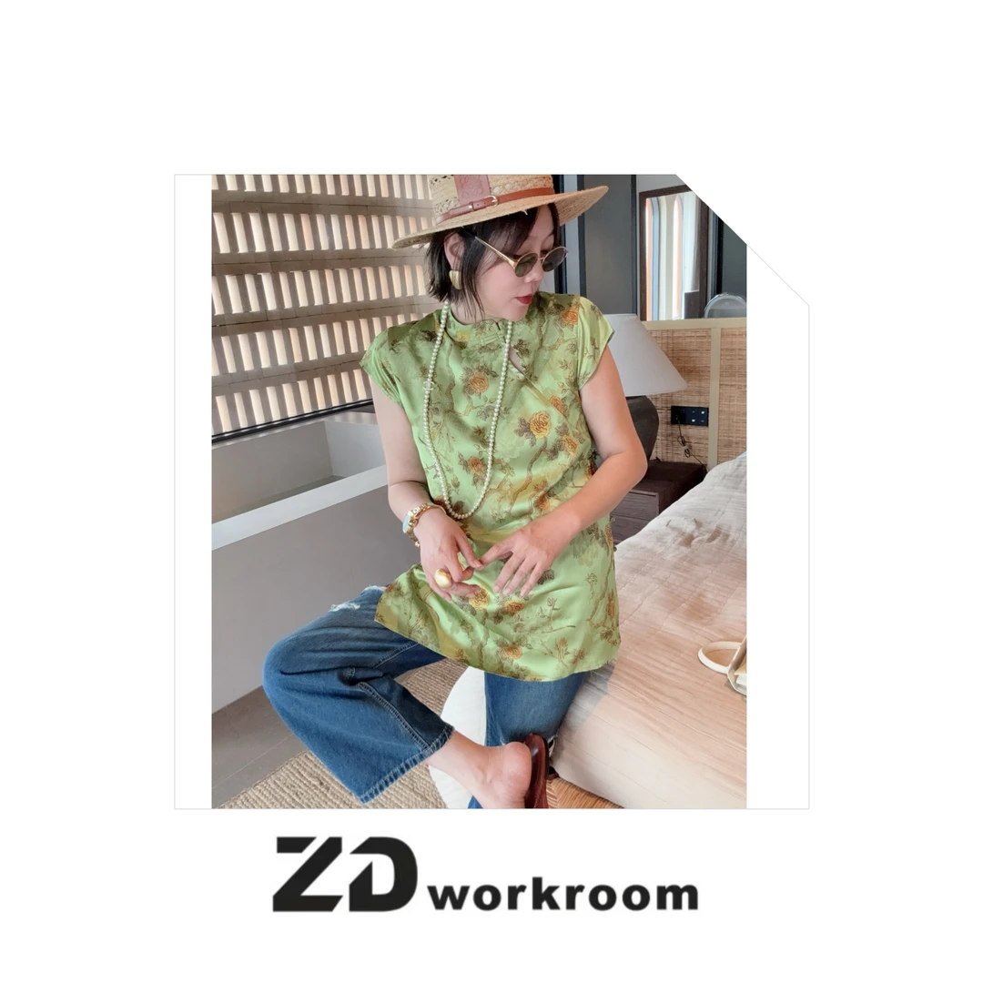【Z.D/WORKROO】25/26高品质人丝香云纱新中式中长款上衣