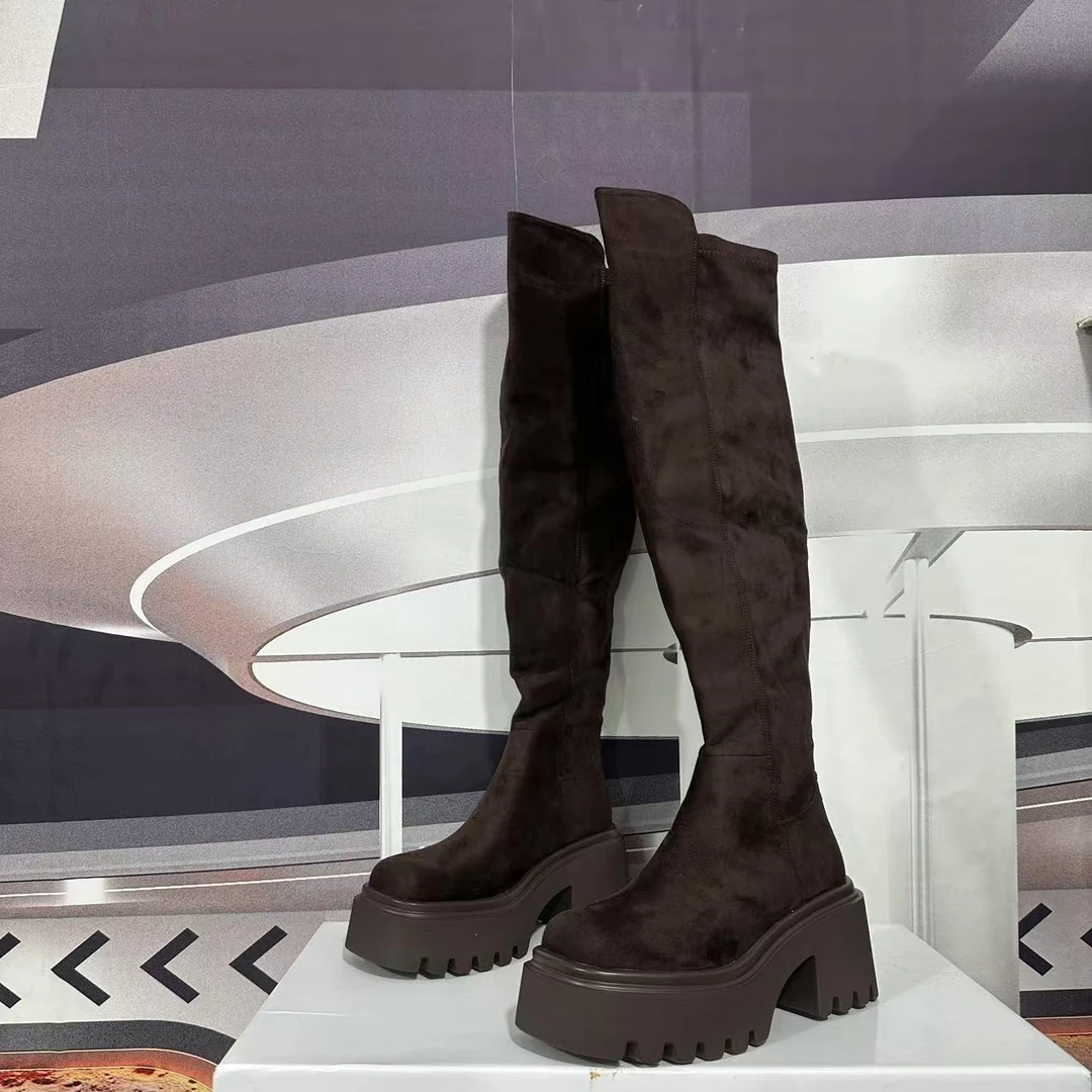 1098-30上新冬季款2024长筒绒里爆款精品长筒时装靴子百搭骑士靴