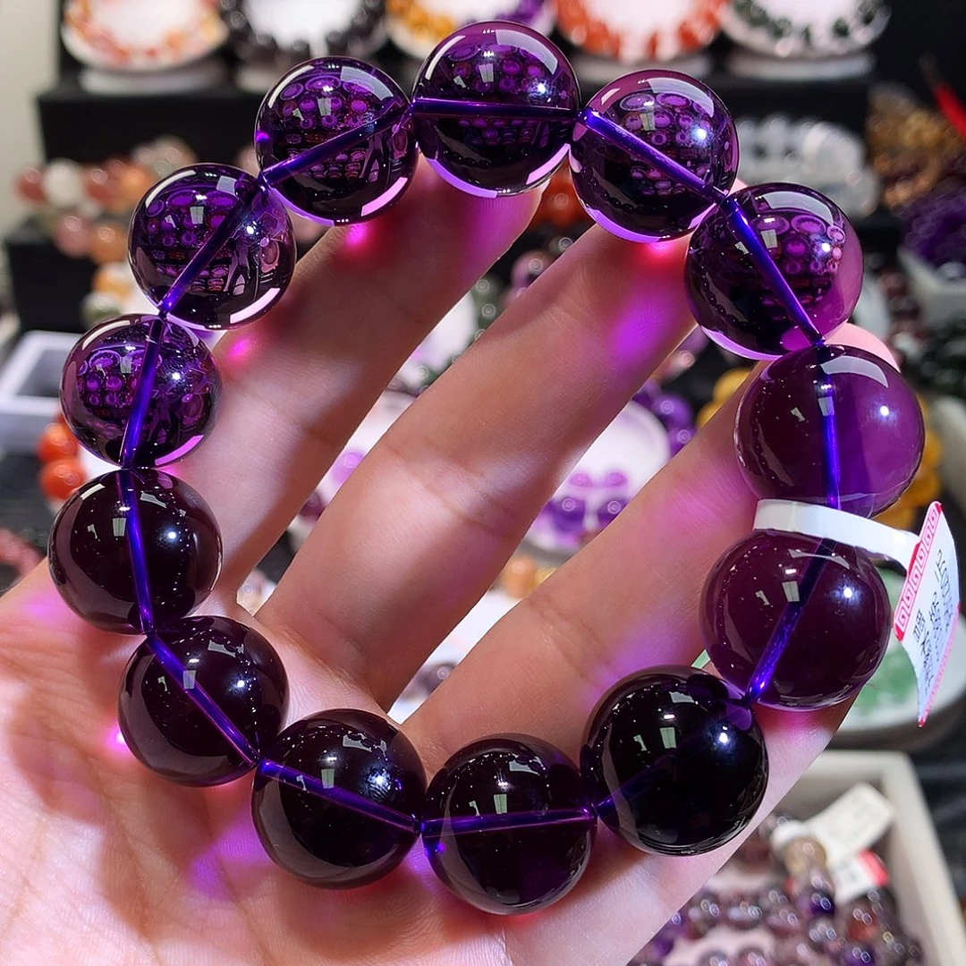 水晶未镶嵌手链 乌拉圭帝王紫18m