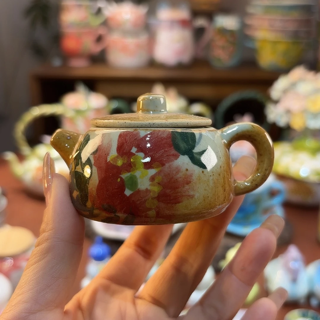 摆件景德镇手绘高温釉下彩陶瓷茶具