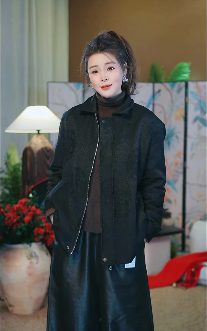 杯子家《男士夹克真丝棉袄》秋冬保暖加厚大气时尚翻领拉链外套