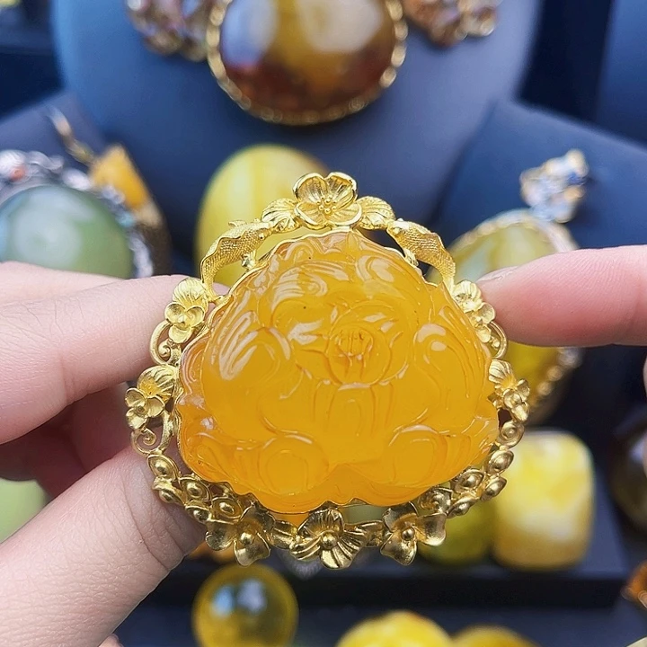 琥珀银S925镶嵌裸石