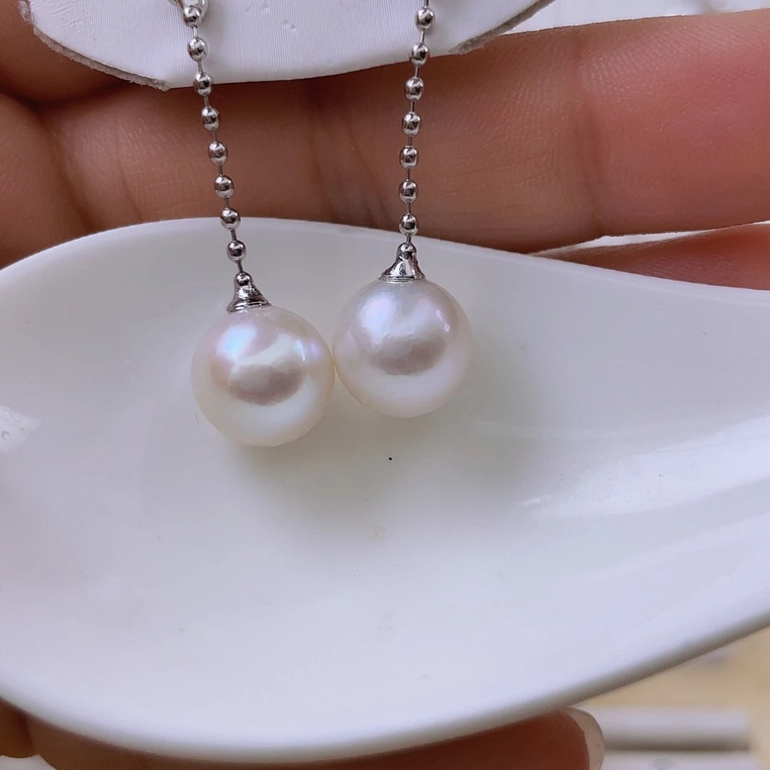 淡水珍珠耳饰银S925镶嵌