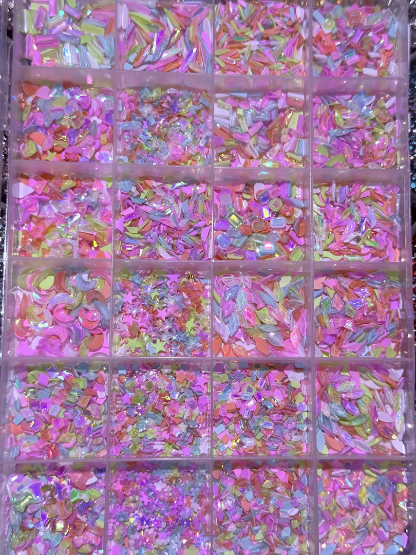 迷你美甲小钻异形摩卡平底钻 树脂美甲彩色小号钻