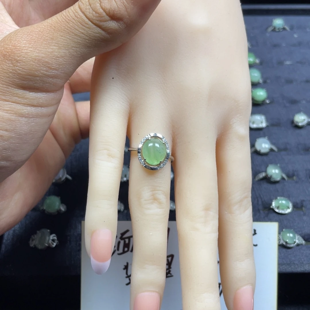 翡翠银S925镶嵌戒指