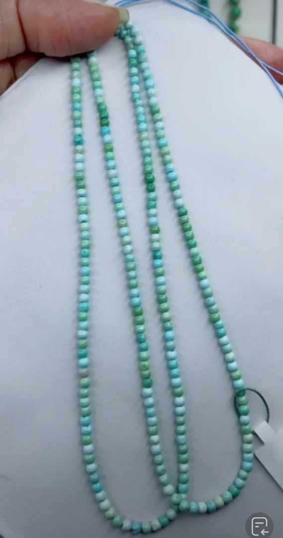 天然原矿绿松石米链卡2+