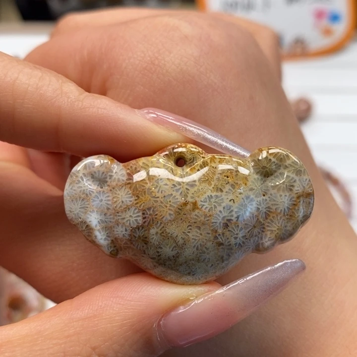 硅化玉颈饰未镶嵌爱心