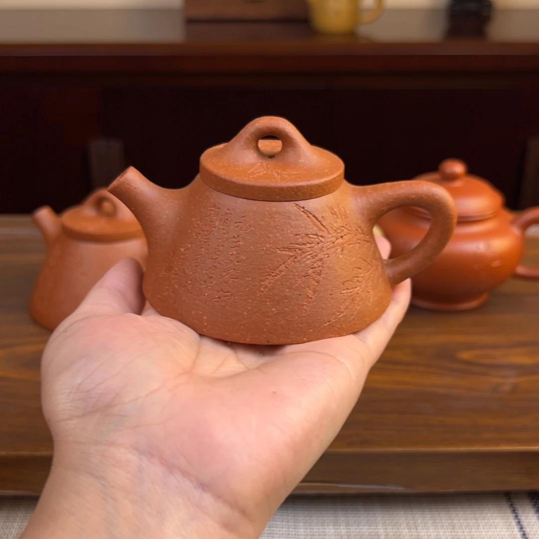 春***阳茶壶紫砂黄降坡霸王石瓢120cc