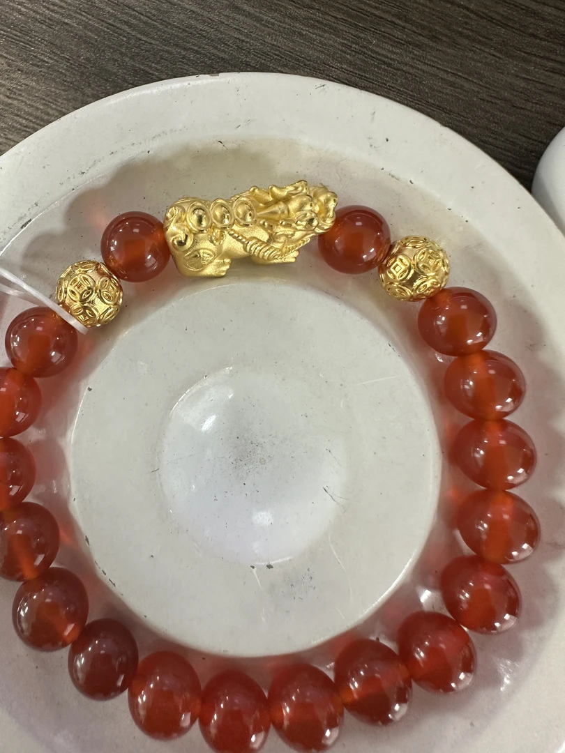 【足金999】卡8转运珠+貔貅