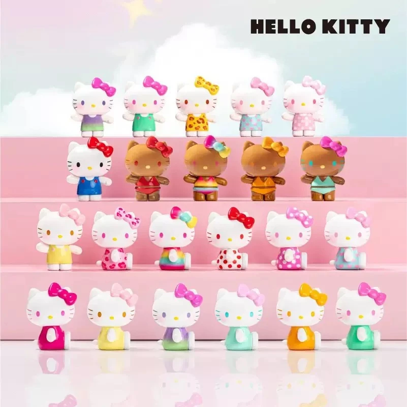 TOP TOY三丽鸥Hello Kitty夏日彩虹糖系列盲袋萌粒公仔桌面摆件
