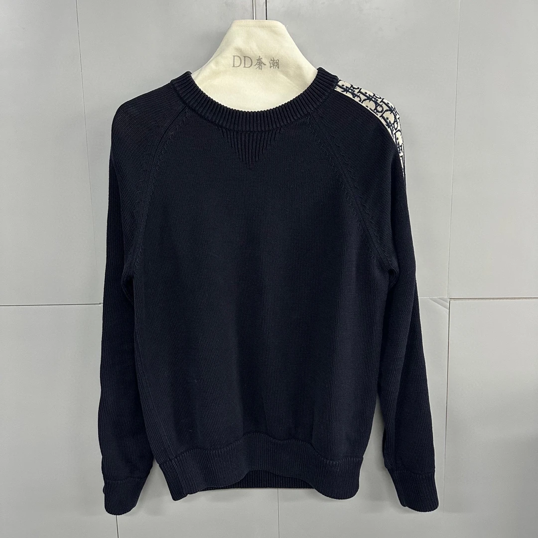 99新  Dior迪奥 双D串标织带毛衣 M码 D14136