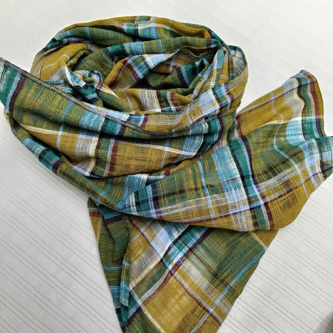 汉麻色织围巾欧美风时尚