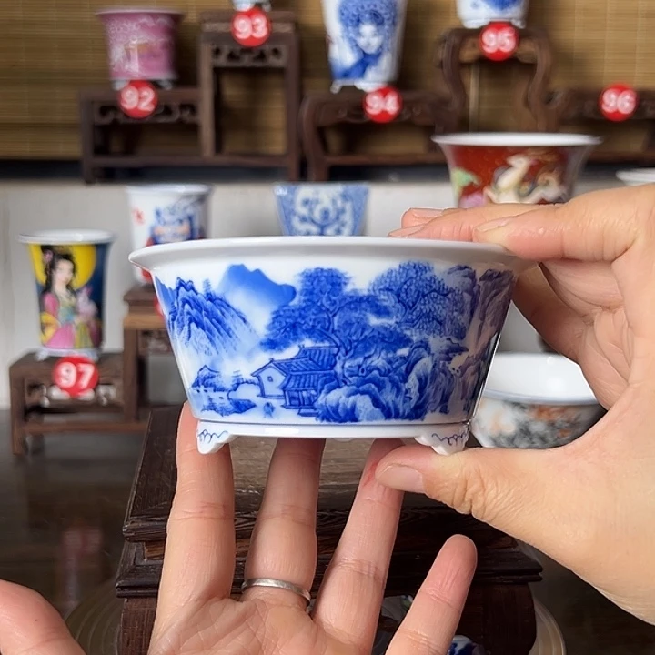 墨奈手绘陶瓷花盆