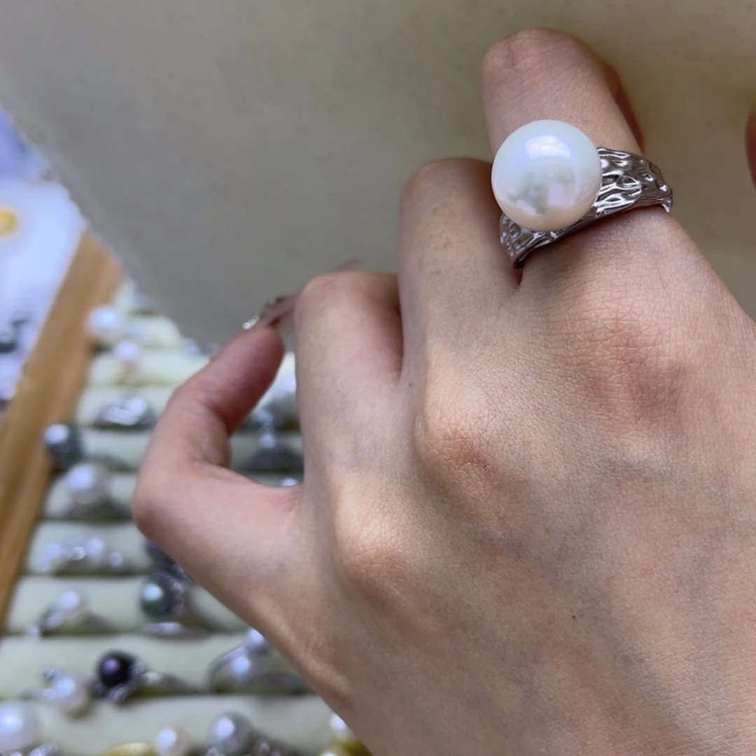 淡水珍珠戒指银S925镶嵌