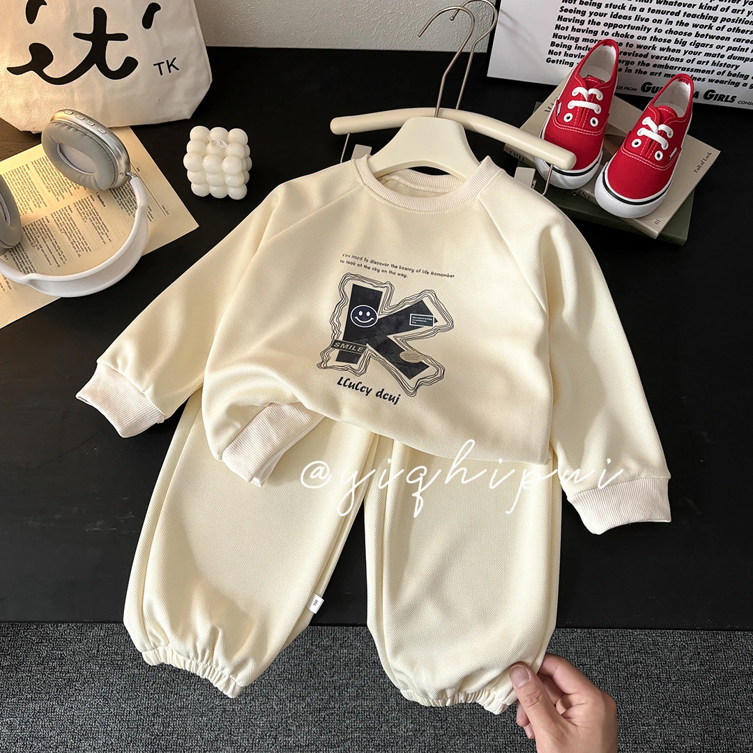 【爆款福利】男童女童春秋装童装套装痞帅洋气长袖春秋休闲两件套