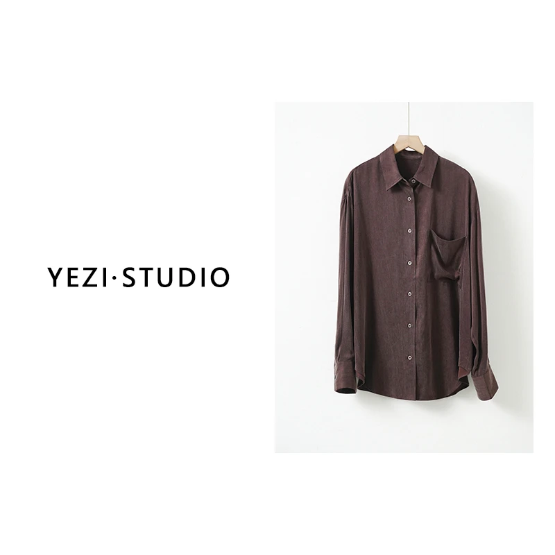 【单件】贵妇缎|F-K重磅铜氨丝莫代尔重工砂洗衬衫短裤25139024-3/5