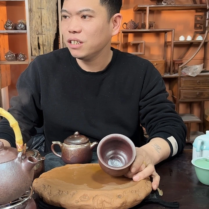 紫砂柴烧布袋杯杯