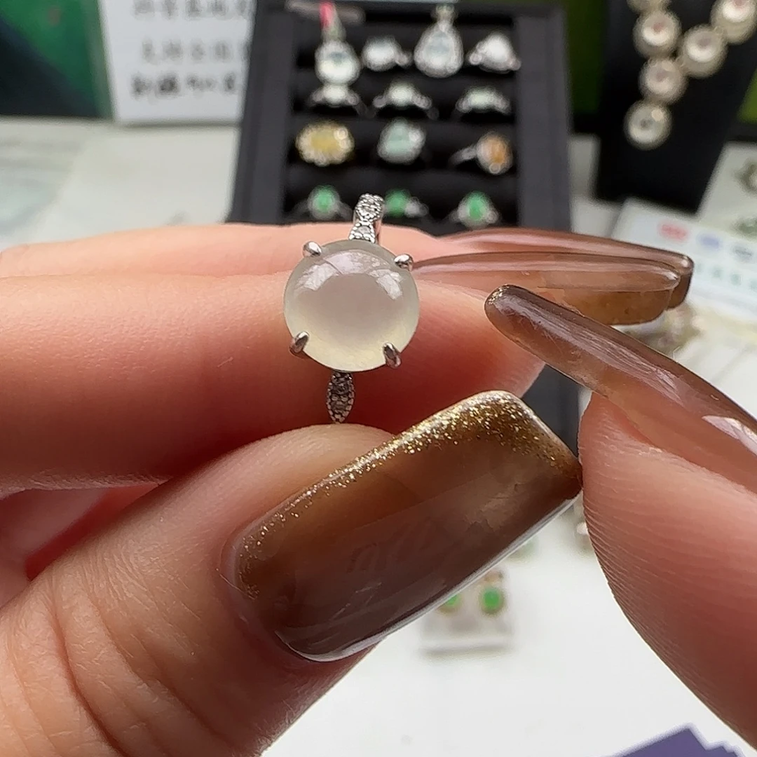 翡翠银S925镶嵌戒指