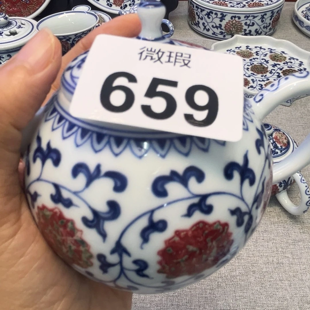 魂***月景德镇陶瓷釉里红