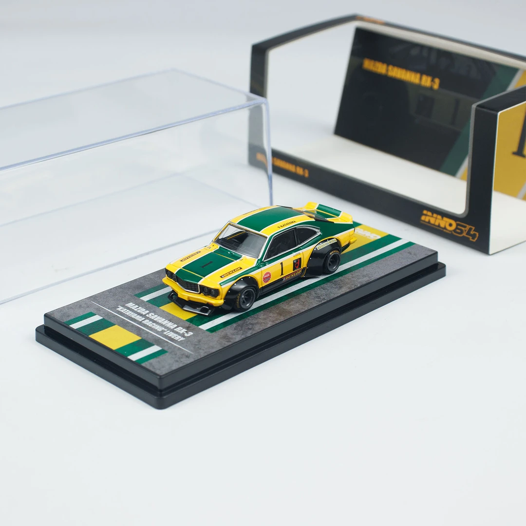 INNO 1:64 MAZDA SAVANNA RX3 "KATAYAMA RACING" Livery汽车模型