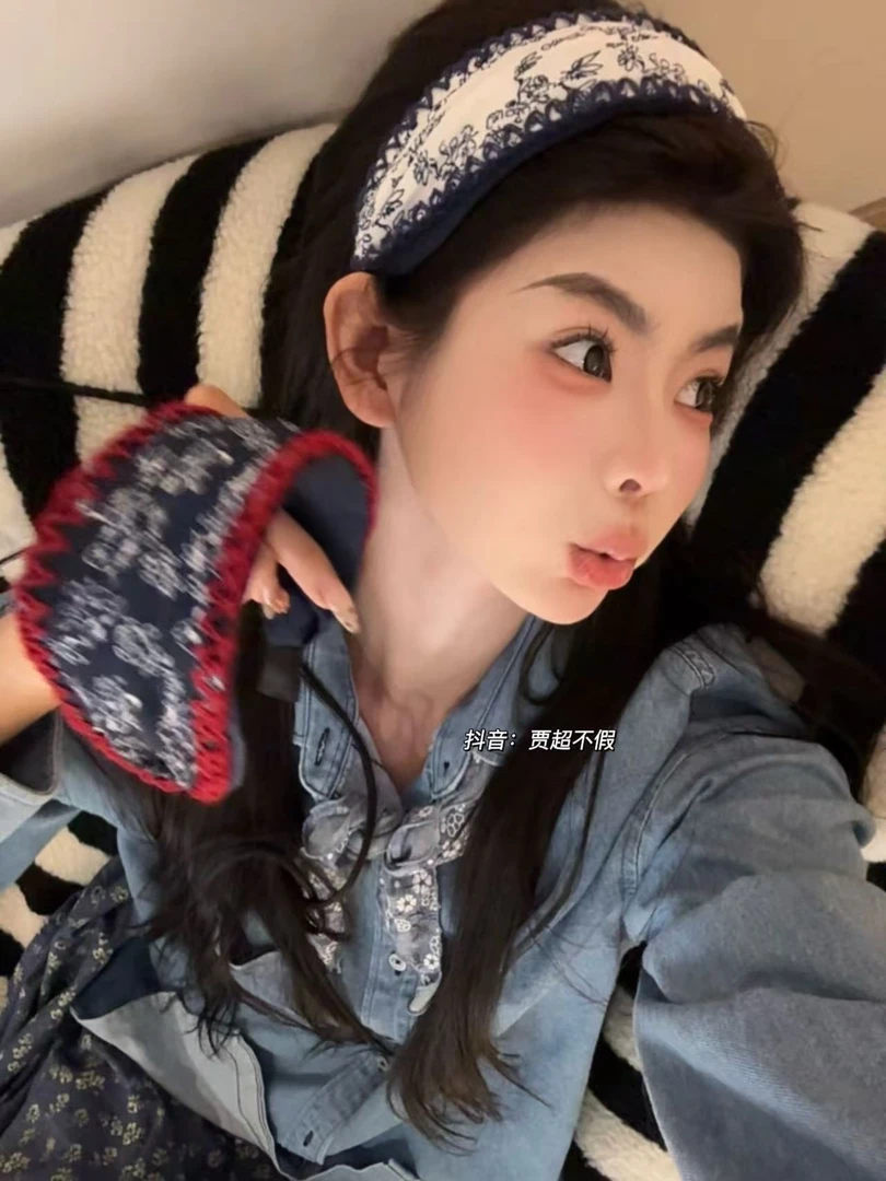 小众高级感波西米亚风宽边发箍高颅顶显脸小发箍出游拍照发饰