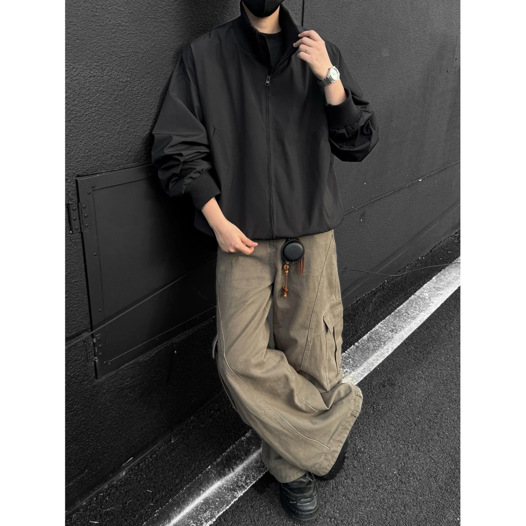 90%白鸭绒美式飞行员羽绒服男士cleanfit高级感痞帅短款夹克外套