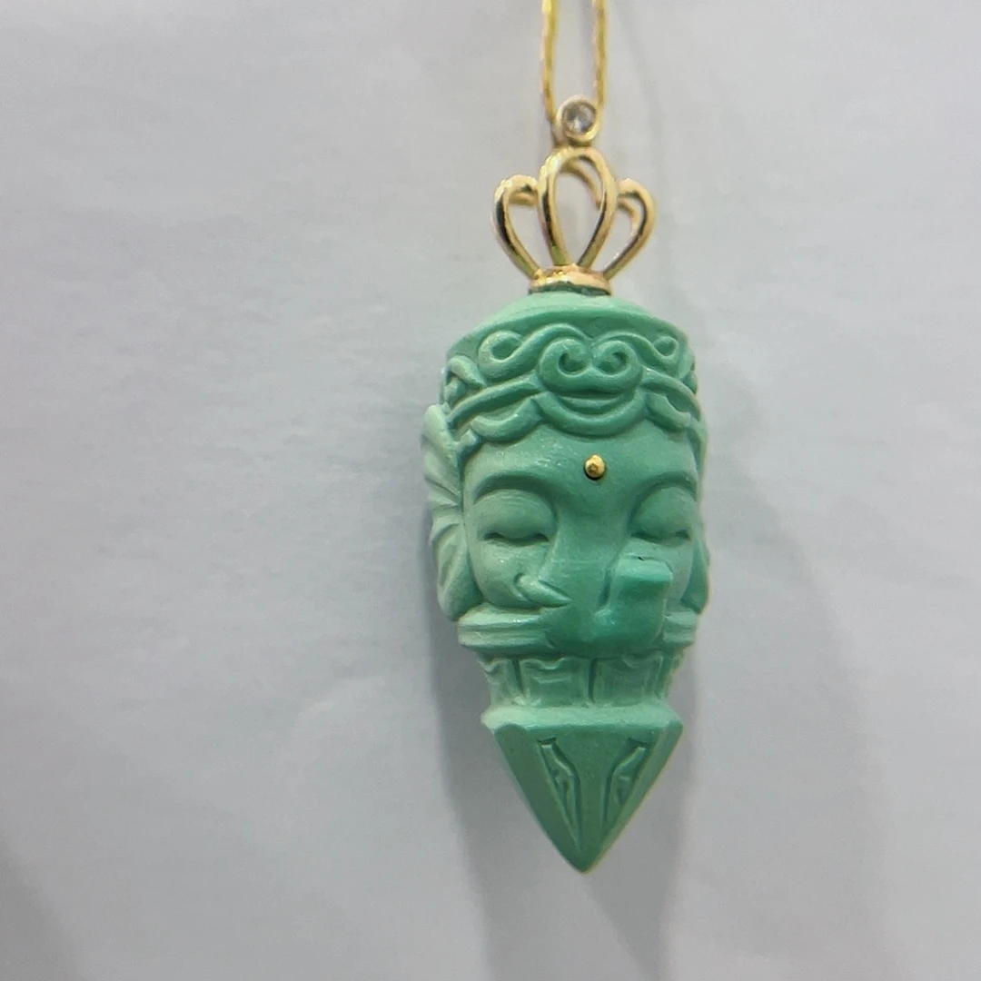 绿松石18K金镶嵌珠宝奇石