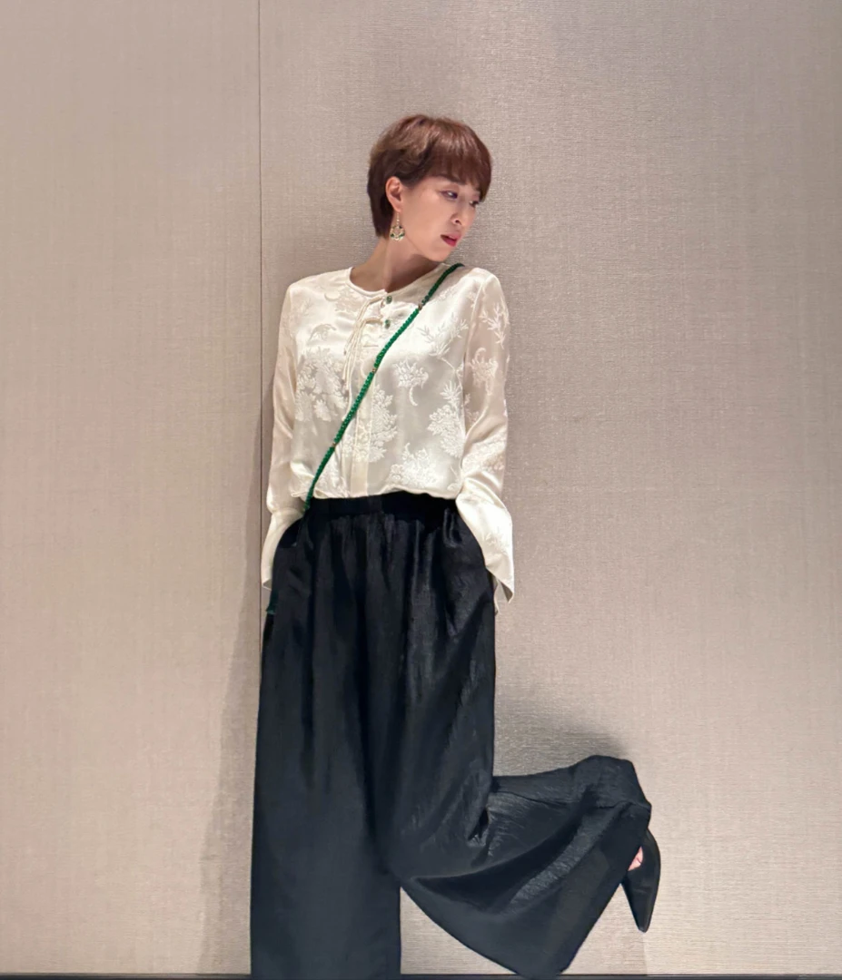 【颖儿严选】-曲有误系列-阔腿醋酸裤-80358