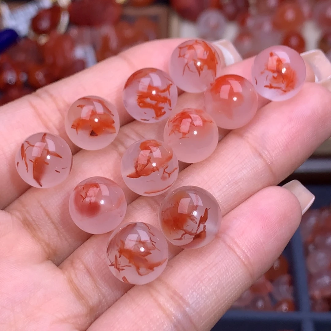 大***霞南红玛瑙未镶嵌珠宝半成品11颗