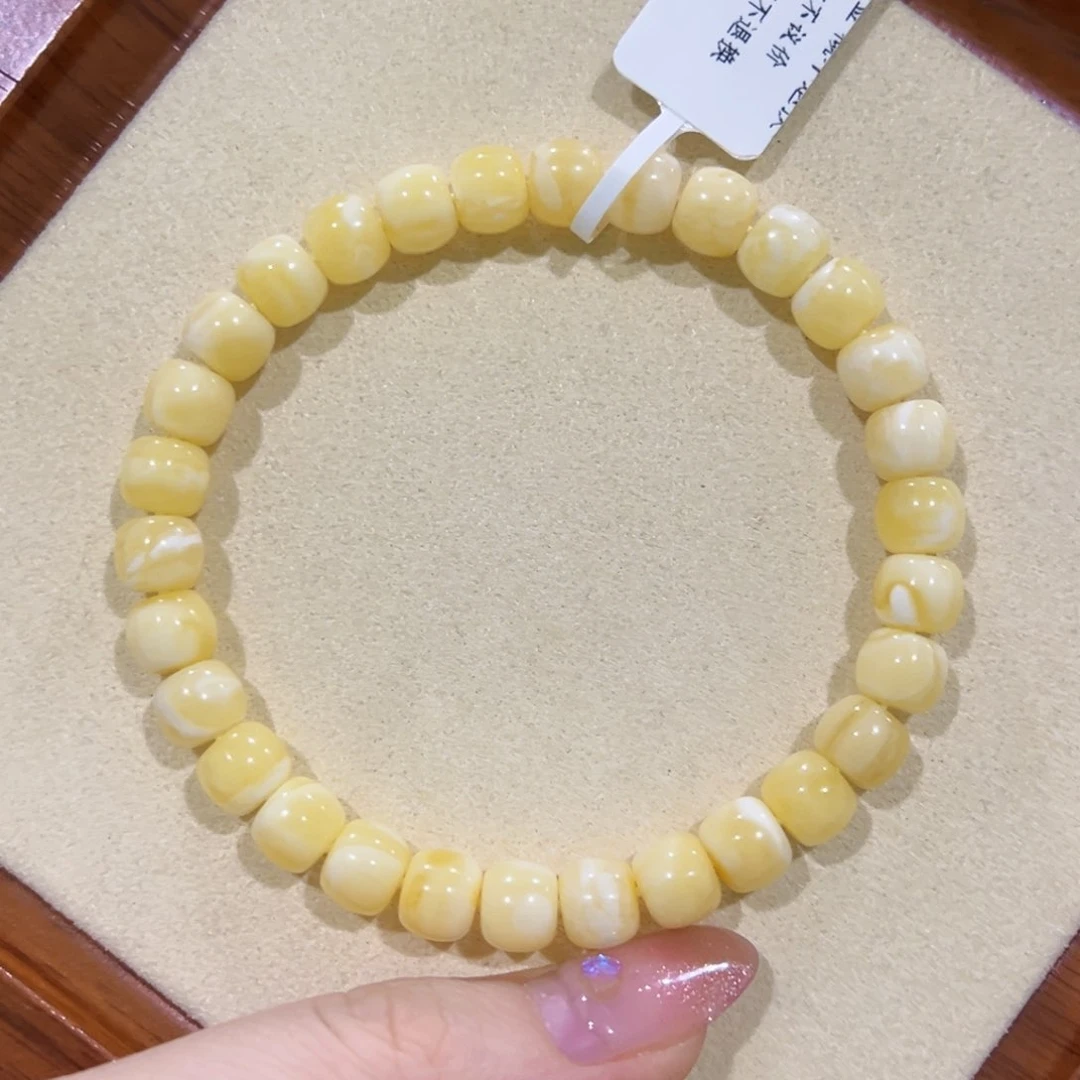 蜜蜡手链未镶嵌7.5m黄白花