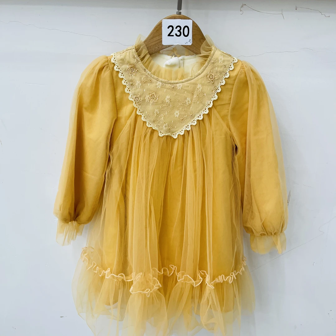 实体品牌童装小童A类蕾丝花边网纱韩版加绒连衣裙2422033072