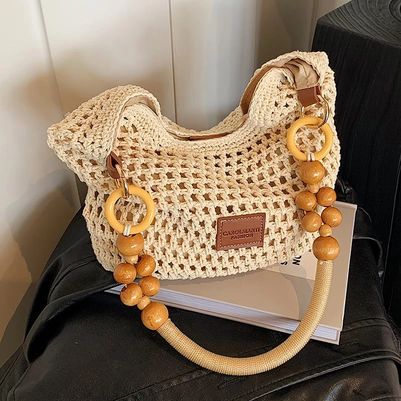 韩版腋下编织包2025夏季海边度假休闲草编包大容量简约百搭单肩包