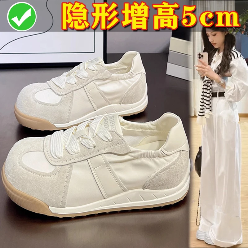 【嘉人有约】休闲板鞋女2025春夏款系带透气底百搭潮流轻奢少女潮鞋