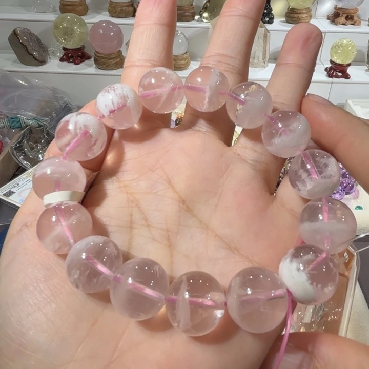 未镶嵌手链水晶粉雪花幽灵