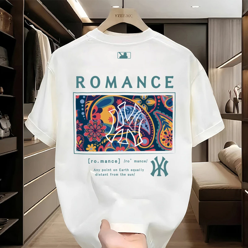 奥莱折扣MLBREEZE重磅纯棉短袖T恤休闲潮流男女款夏季百搭圆领