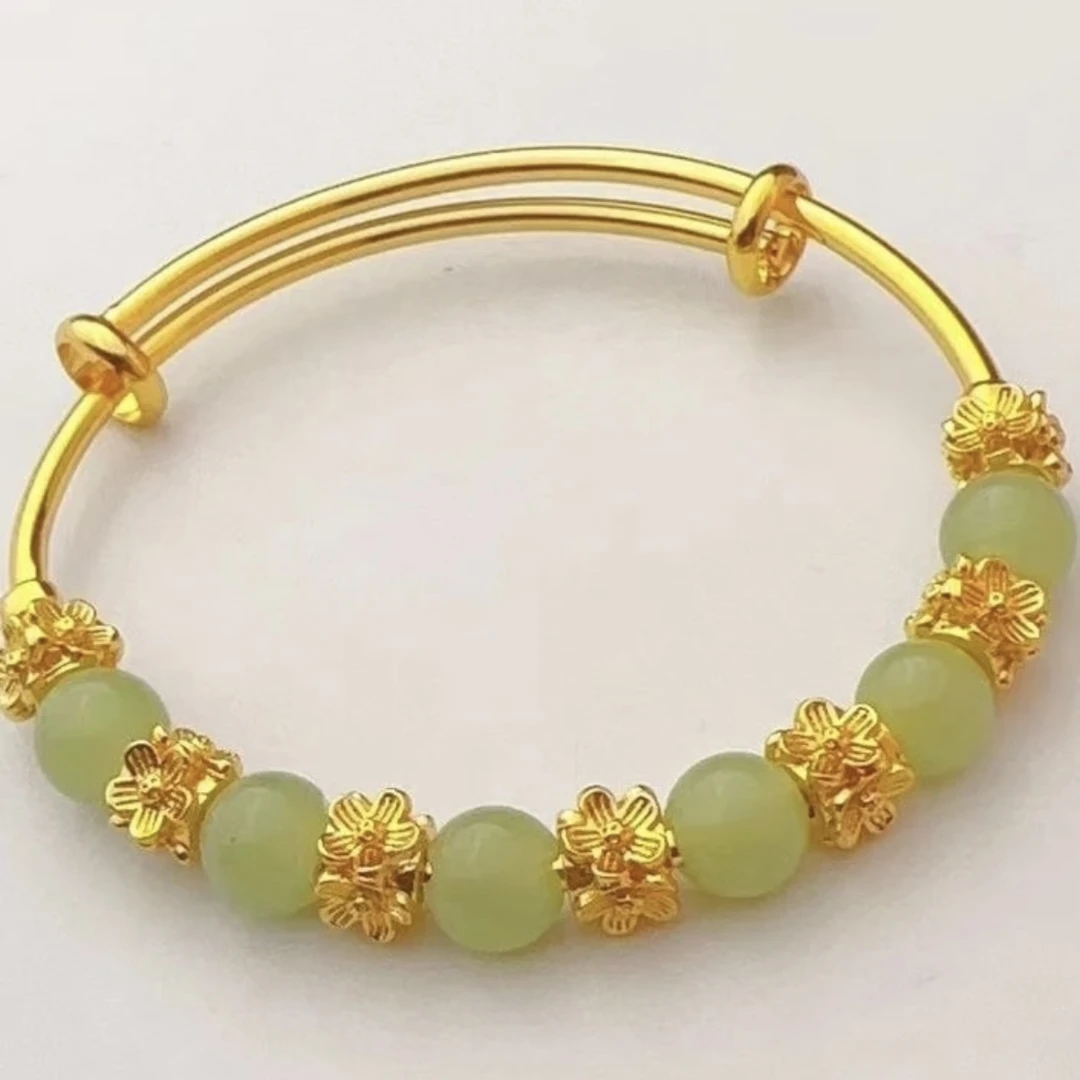 铜合金手镯 【梅花珠手镯】时尚百搭金色甜美精美可调节饰品