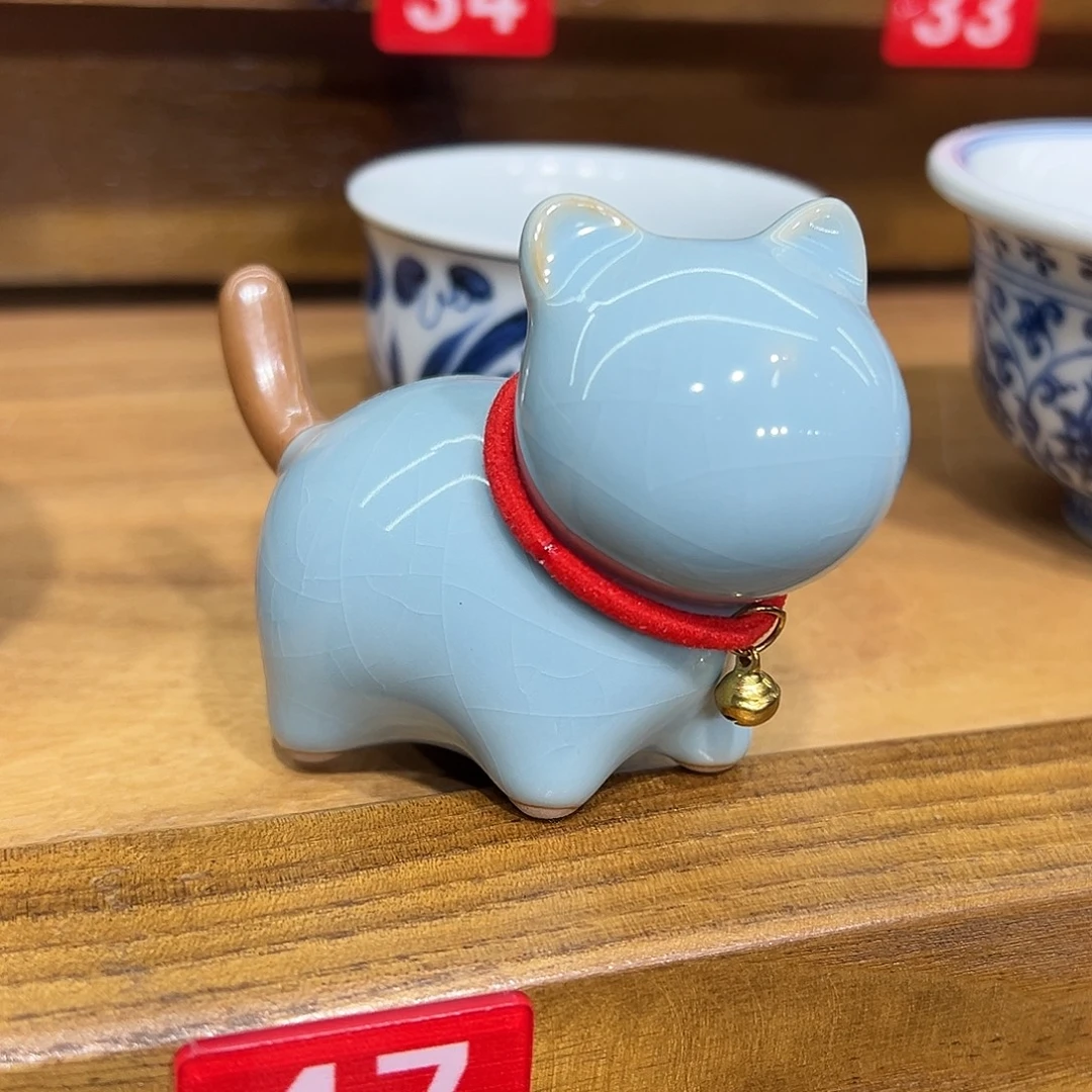 语***朵陶瓷可爱的小猫咪一个