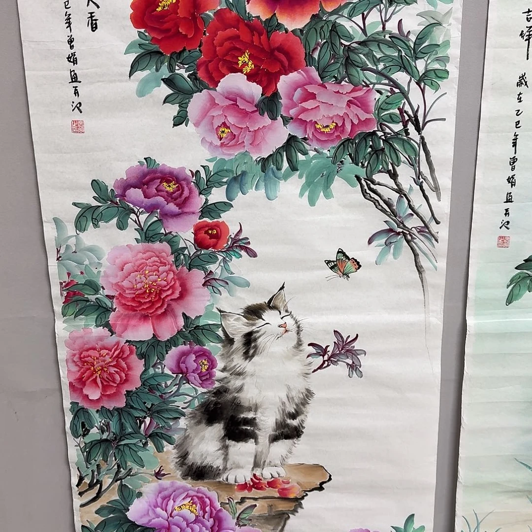 如***闻国画四尺尺寸70X140纯手绘作品