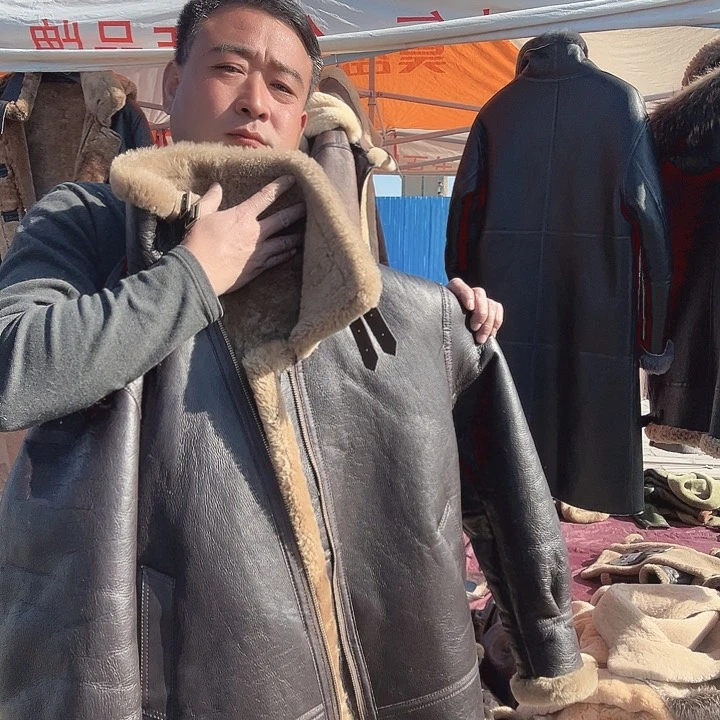 58码棕色无帽款皮毛一体