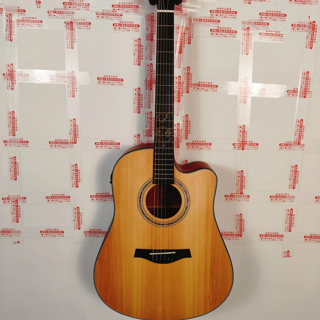 41寸GA桶面板云杉侧背桃花心实木全单吉他