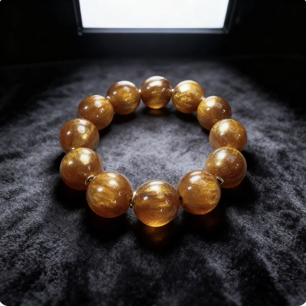 「姚琛专属」满爆金丝2.0尺寸圆珠手串 A43-JC-2A