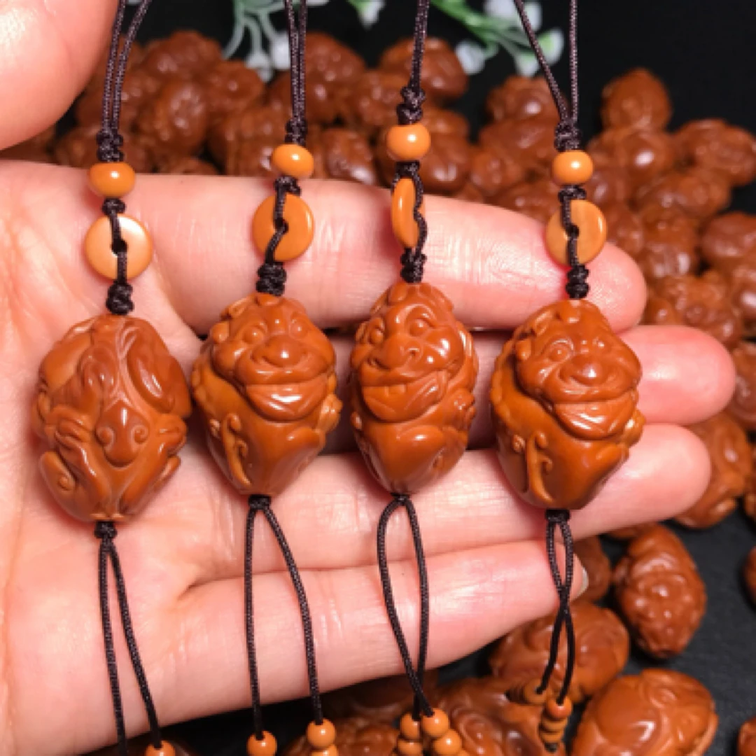 橄榄核雕刻如意招财貔貅单籽挂件吊坠尺寸1.7*2.4cm文玩招财守财