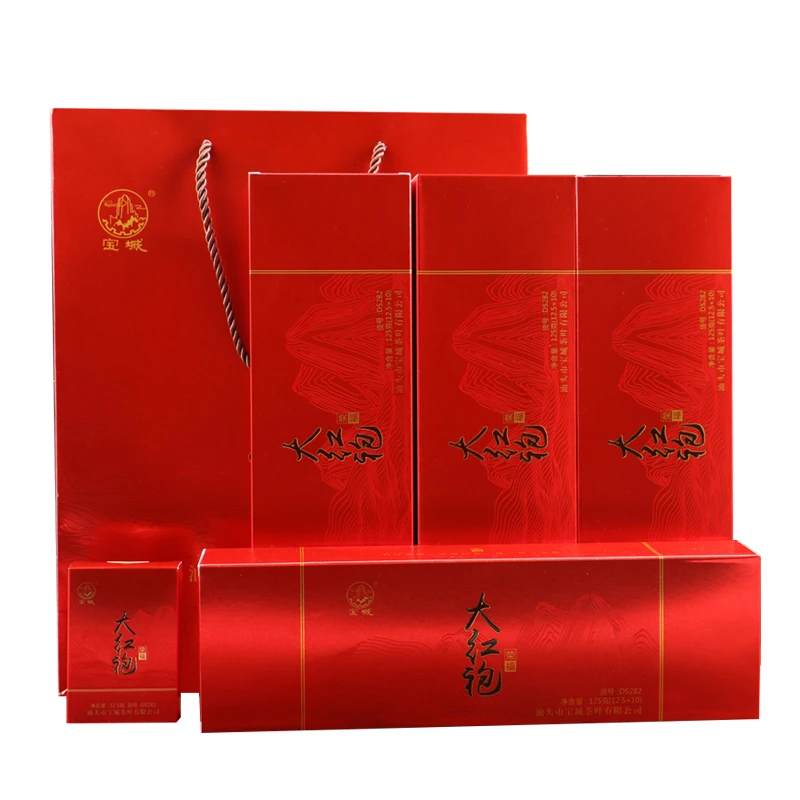 宝城荣福大红袍茶叶四盒装共500克礼盒浓香型乌龙茶DS282岩茶