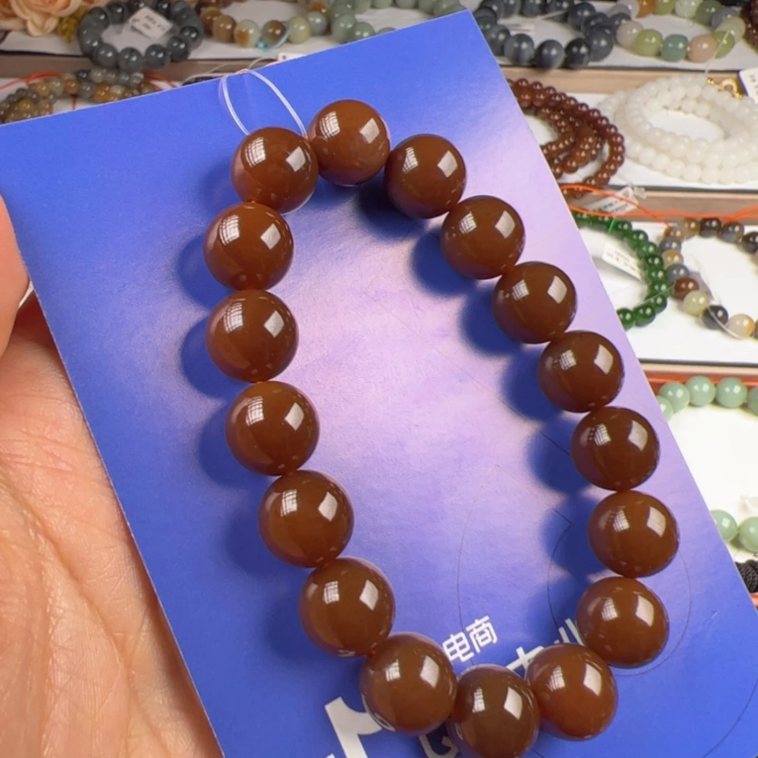 手链未镶嵌和田玉天花板色标红糖卡12