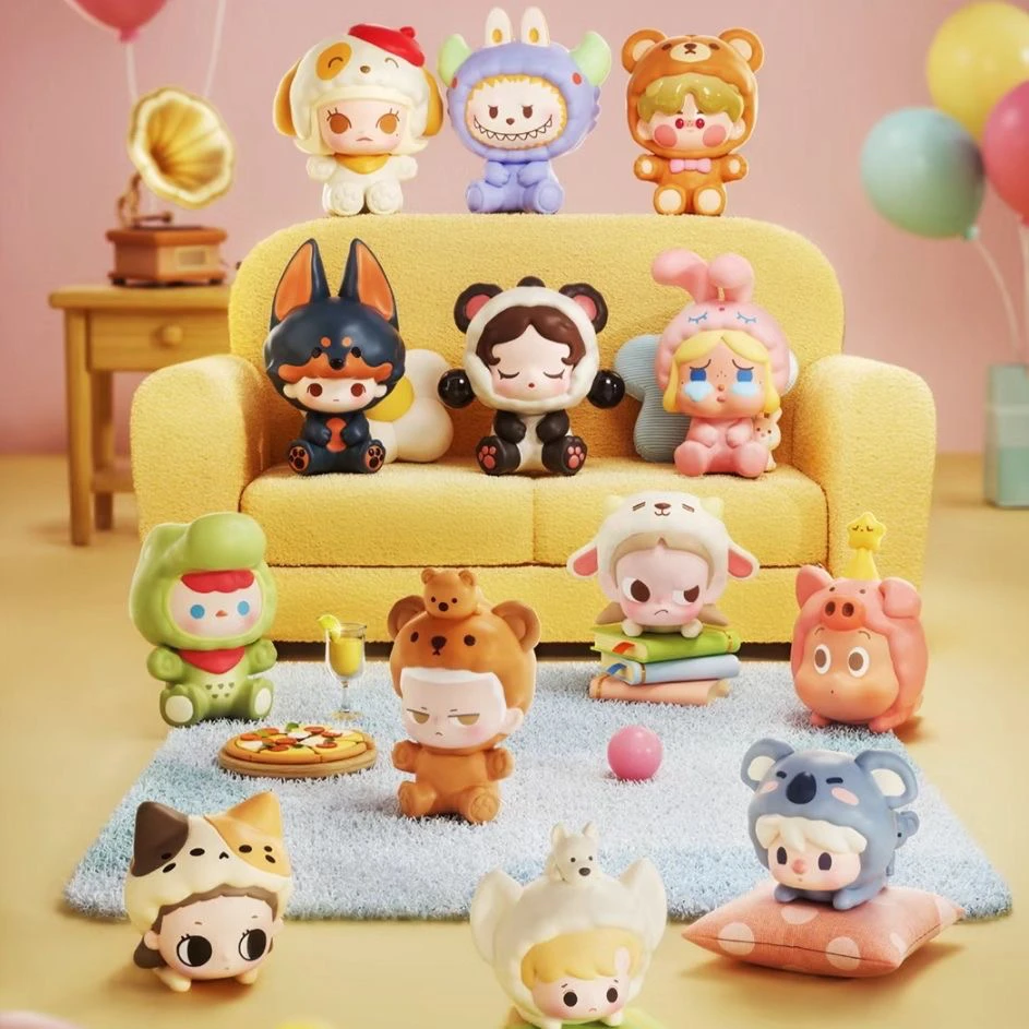 【现拆】泡泡玛特睡衣派对系列萌粒摆件-肤感（ 不是植绒）