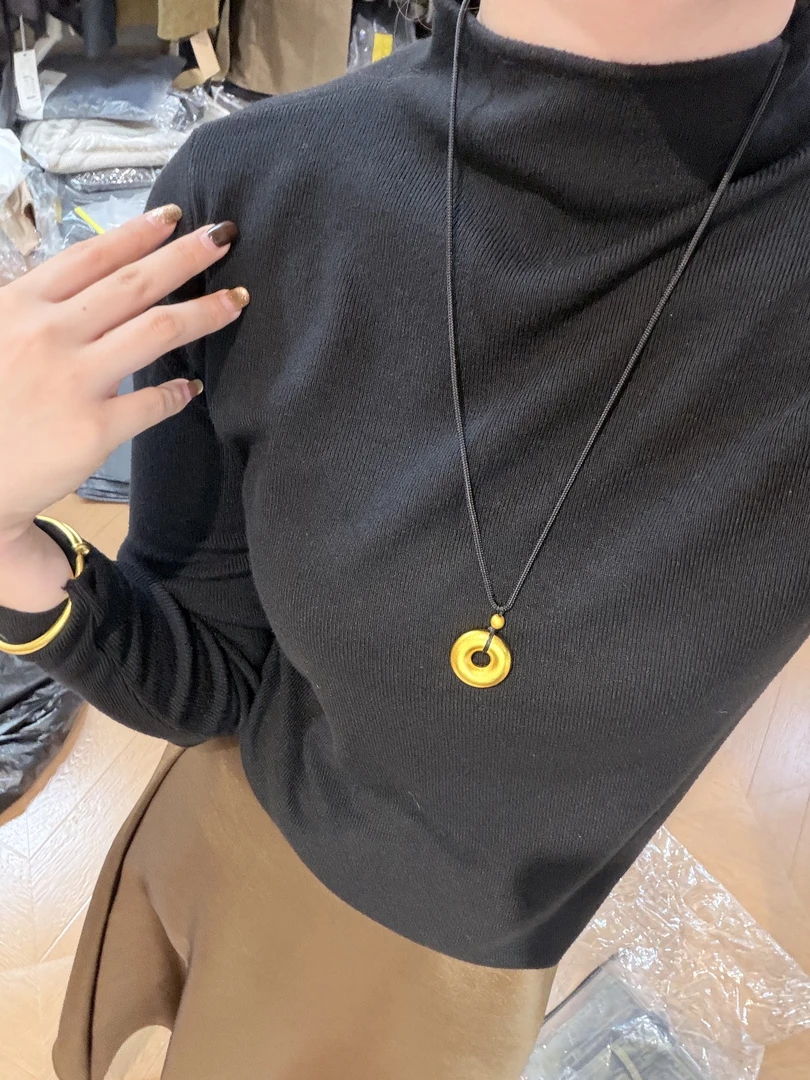 15号链接 DM-1 羊绒手感半高领打底衫女秋冬百搭保暖内搭修上衣