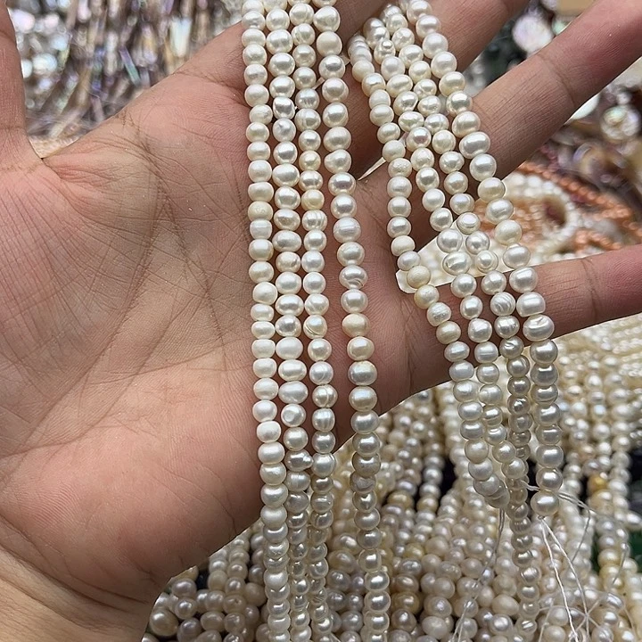 玛瑙/玉髓未镶嵌珠宝半成品一条5mm左右珍珠