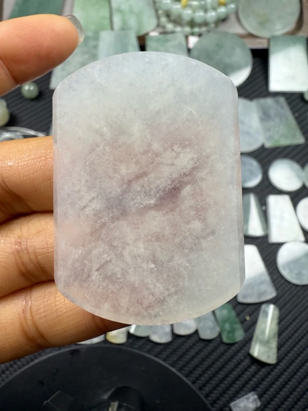 天然缅甸a货翡翠 意境棉无事牌47.3*35*3.7