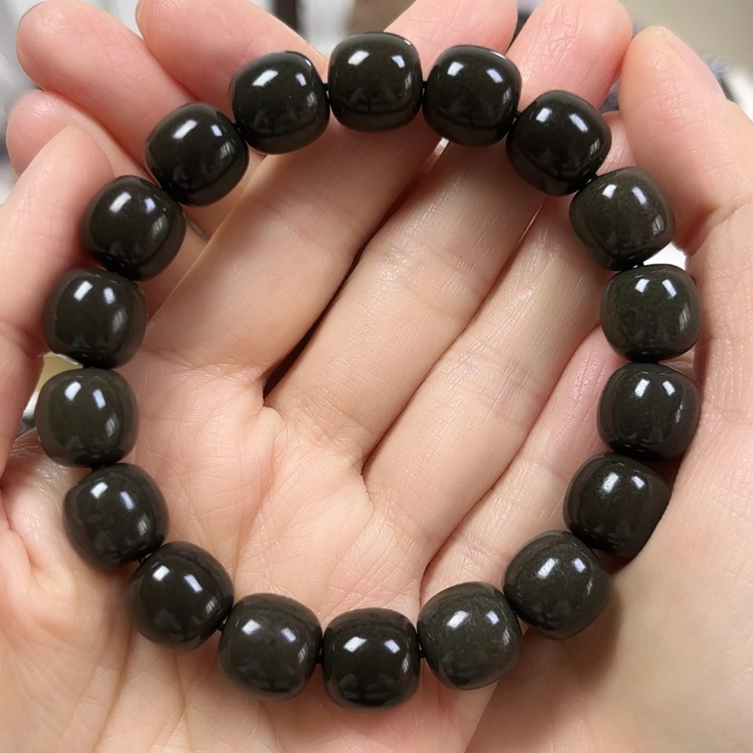 和田玉未镶嵌手串卡12老形珠